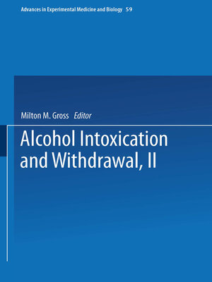 cover image of Alcohol Intoxication and Withdrawal